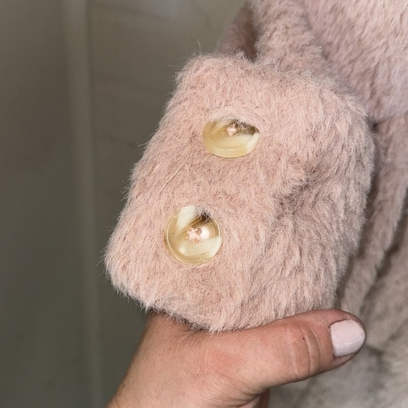 Free people coat cuff it faux fur pockets soft lined sash NEW small - Picture 4 of 8